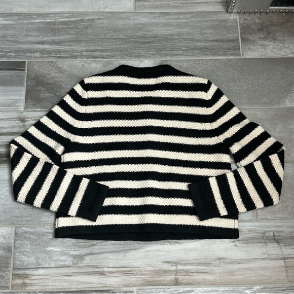 A New Day | Striped Black and Cream Women's Cardigan Sweater - Picture 7 of 7